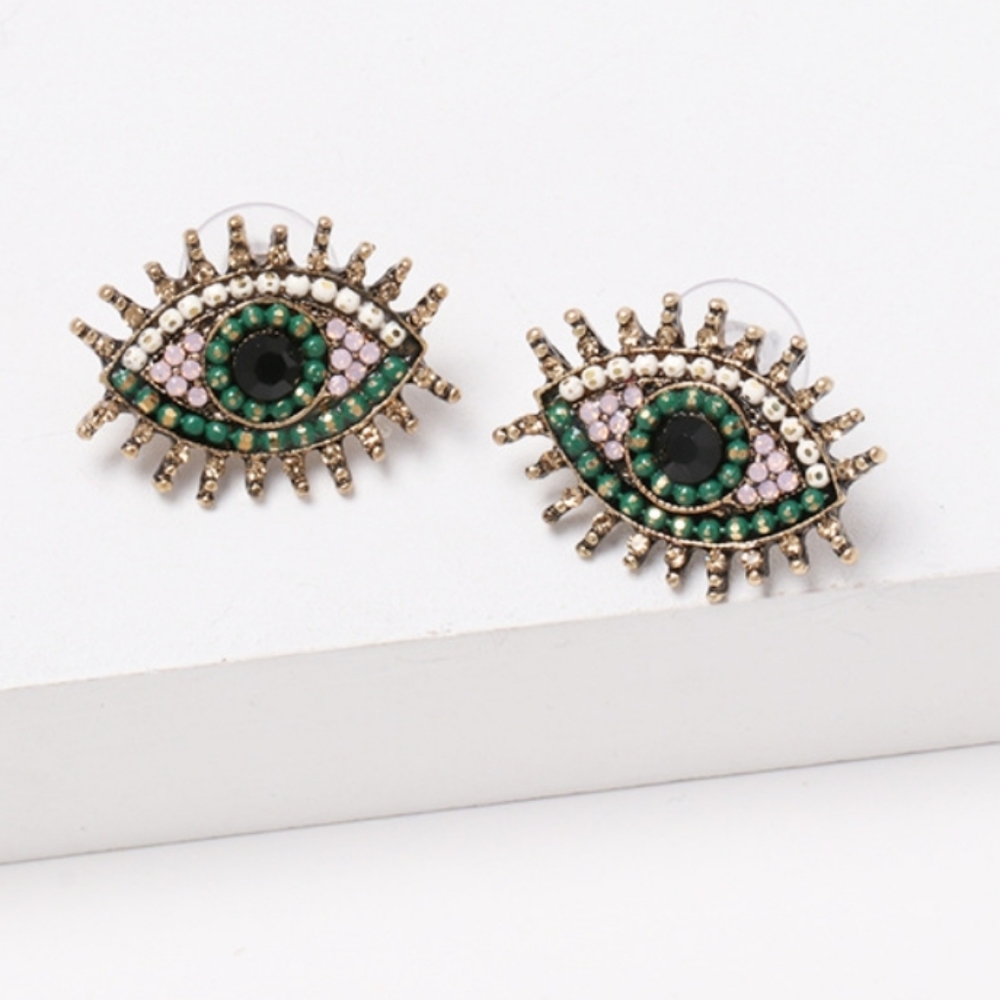 Beaded Eye Earrings